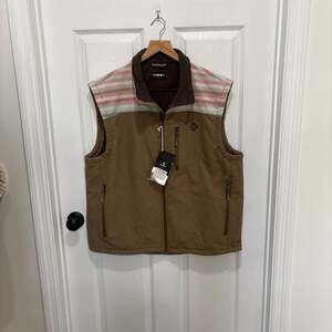 Hooey Men's Softshell Aztec Print Fleece Tan Vest HV092TNAZ